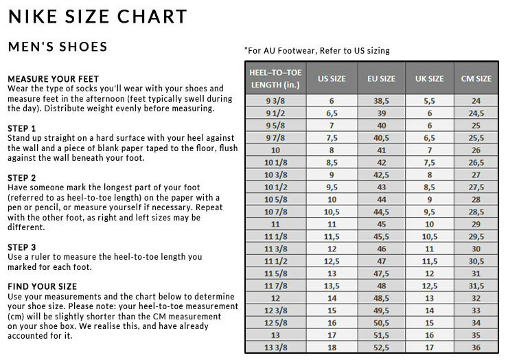 nike romaleos 3 size chart