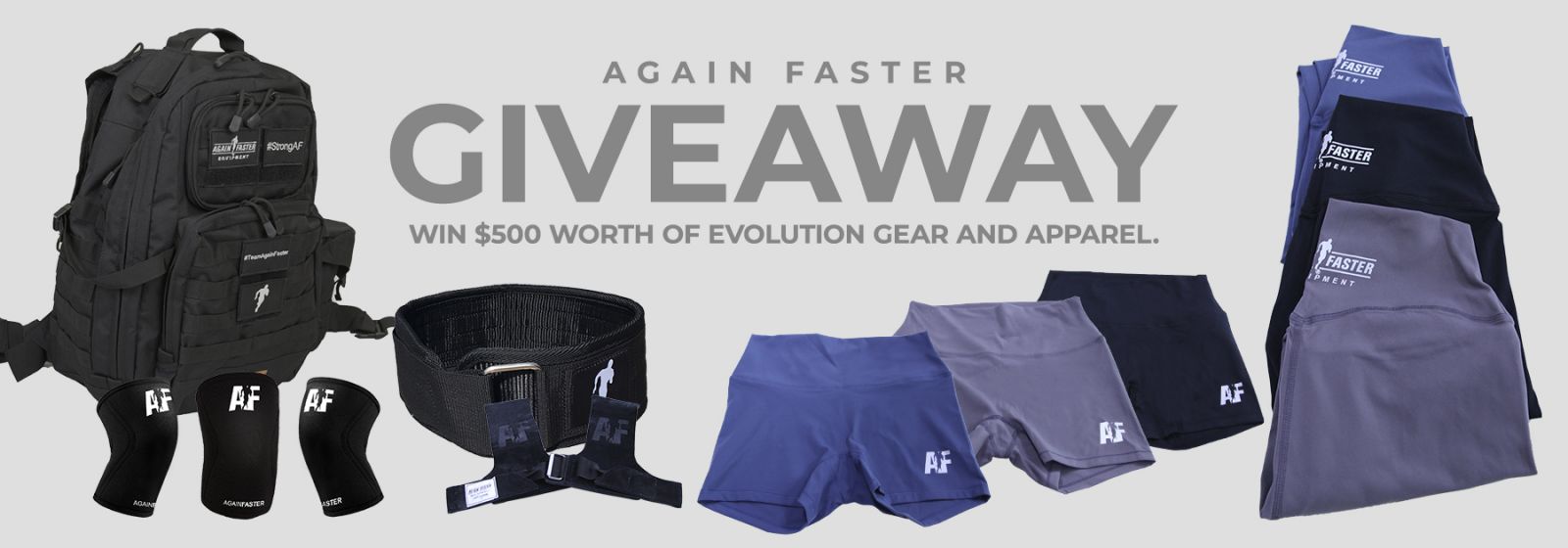Evolution Shorts and Tights Giveaway - Again Faster Banner
