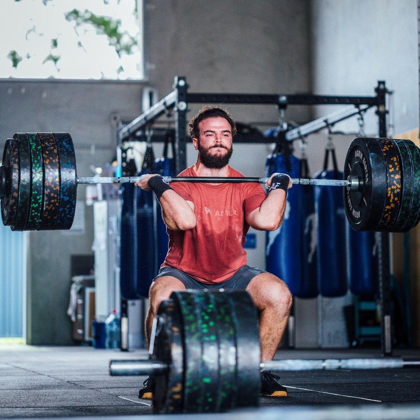 Camo Bumper Plates use by Bayden Brown an Australian Athlete