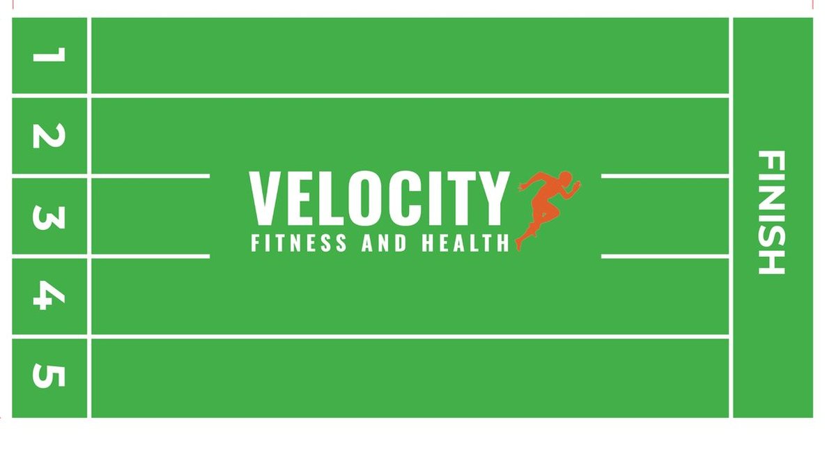 Custom turf design artwork for Velocity Fitness and Health