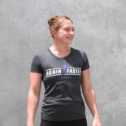 T-shirt - Running Man (Womens) - White on Charcoal