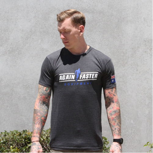 T-shirt - Running Man (Mens) - White on Charcoal