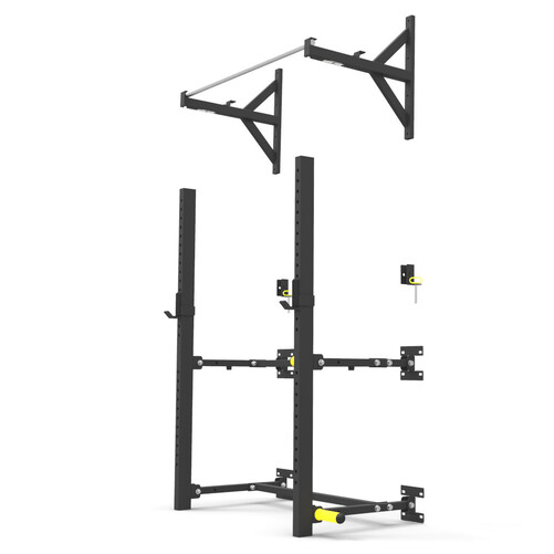 Wall Mounted Fold Up Squat Rack and PullUp Bar Kit