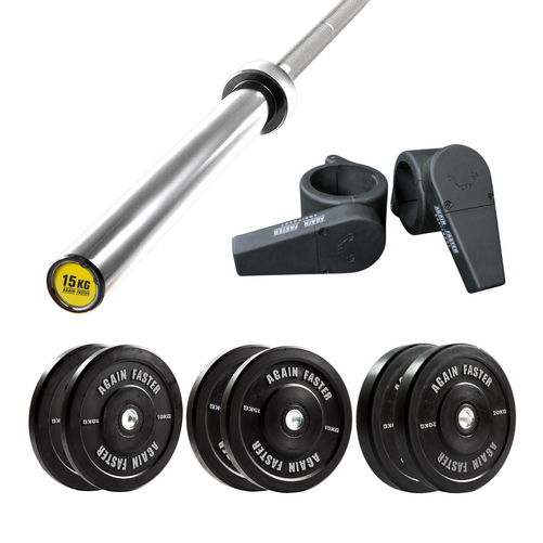 15kg Evolution Barbell and 90kg Virgin Bumper Package