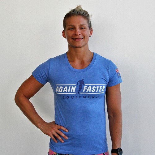Womens Running Man Tee - Blue