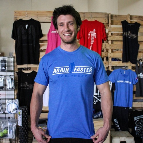 Mens Running Man Tee - Blue