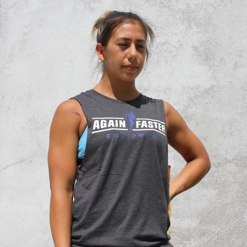 Muscle Tee - Again Faster Australia - Charcoal
