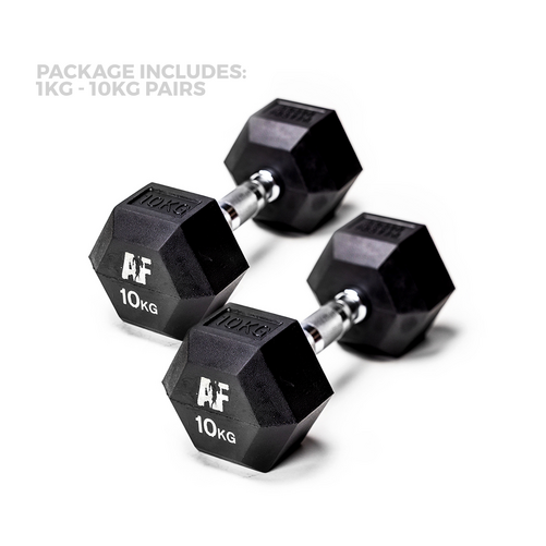 Silver Handle Dumbbell Pack (Includes all 1kg - 10kg Pairs)