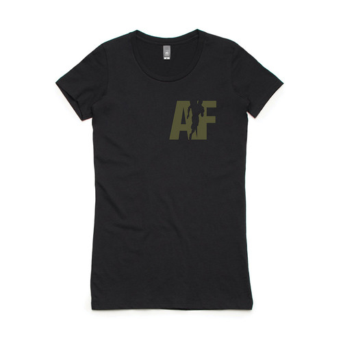 T-Shirt - AF Logo (Black-Army) Women