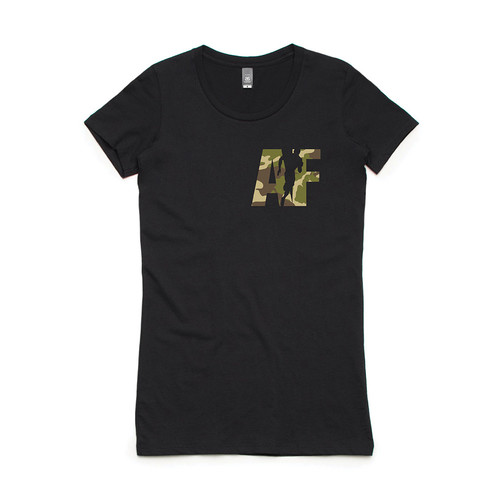 T-Shirt - AF Logo (Black-Camo) Women